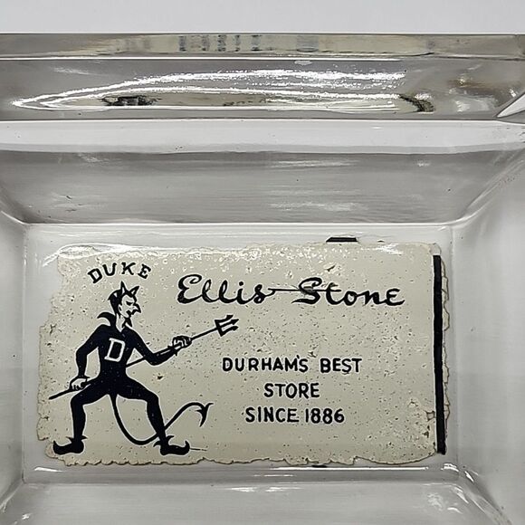 Vintage Ellis Stone Durham NC Department Store "Duke" Glass Ashtray - Picture 5 of 10